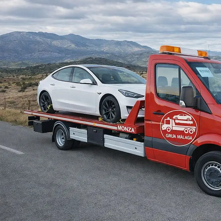 trabajo realizado por grua malaga